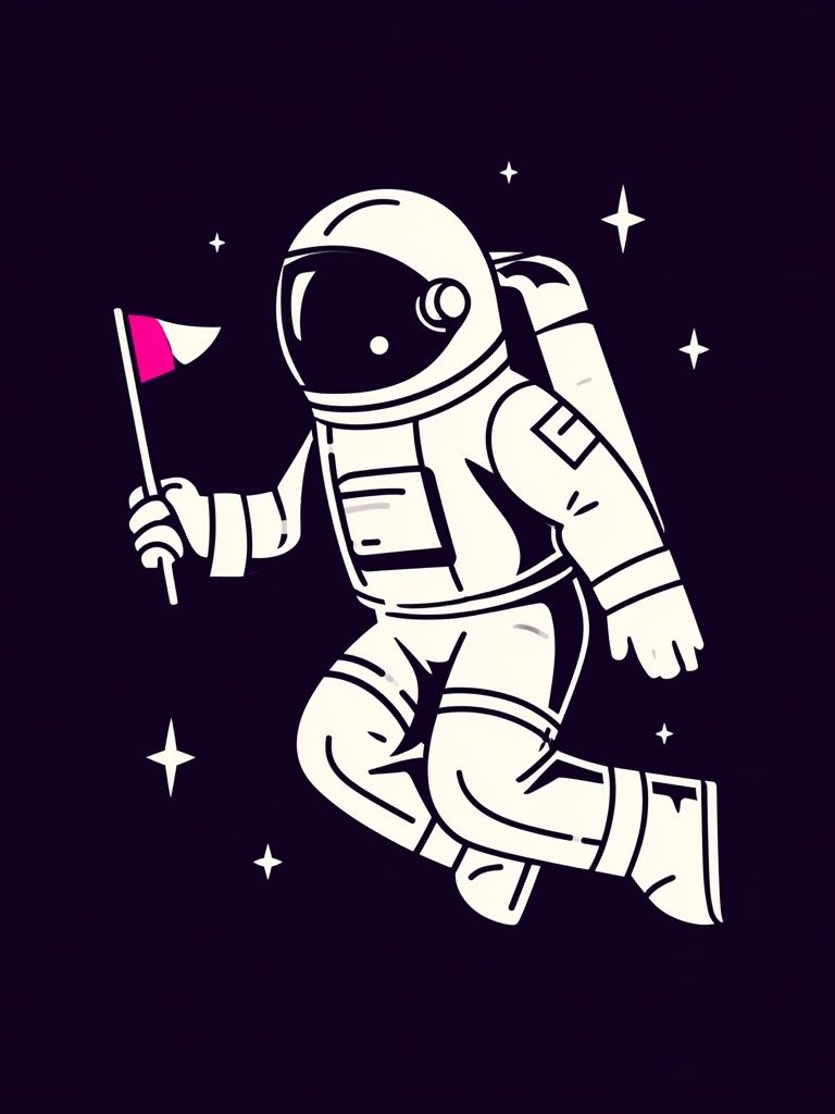 Astronaut in Space Illustration Poster. poster detail