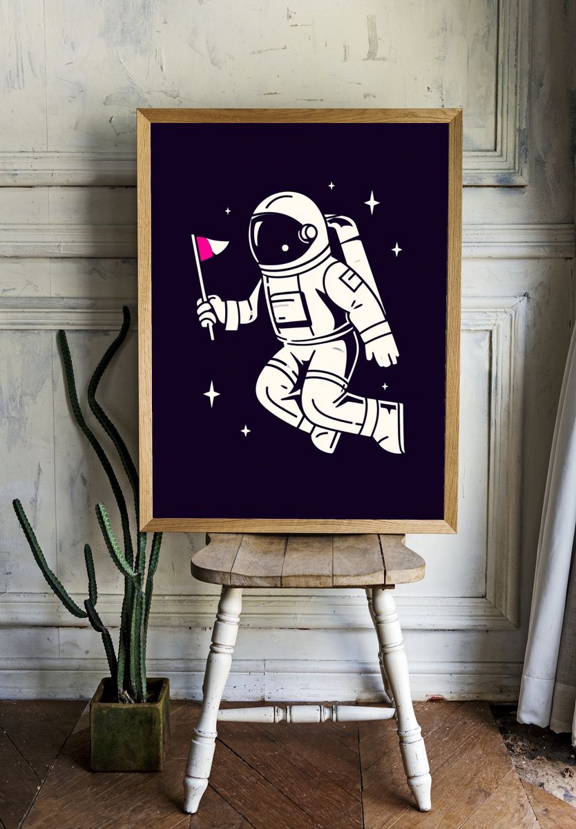 Astronaut in Space Illustration Poster. room preview