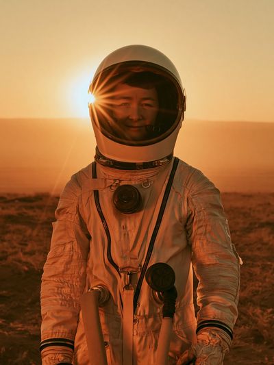 Astronaut at Sunset Photography Poster.