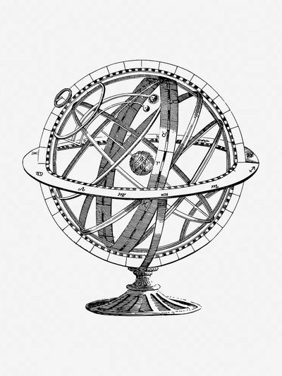 Armillary Sphere Line Art Poster. poster print