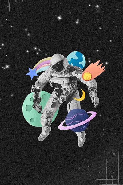 Astronaut in Space — Digital Art Print. poster