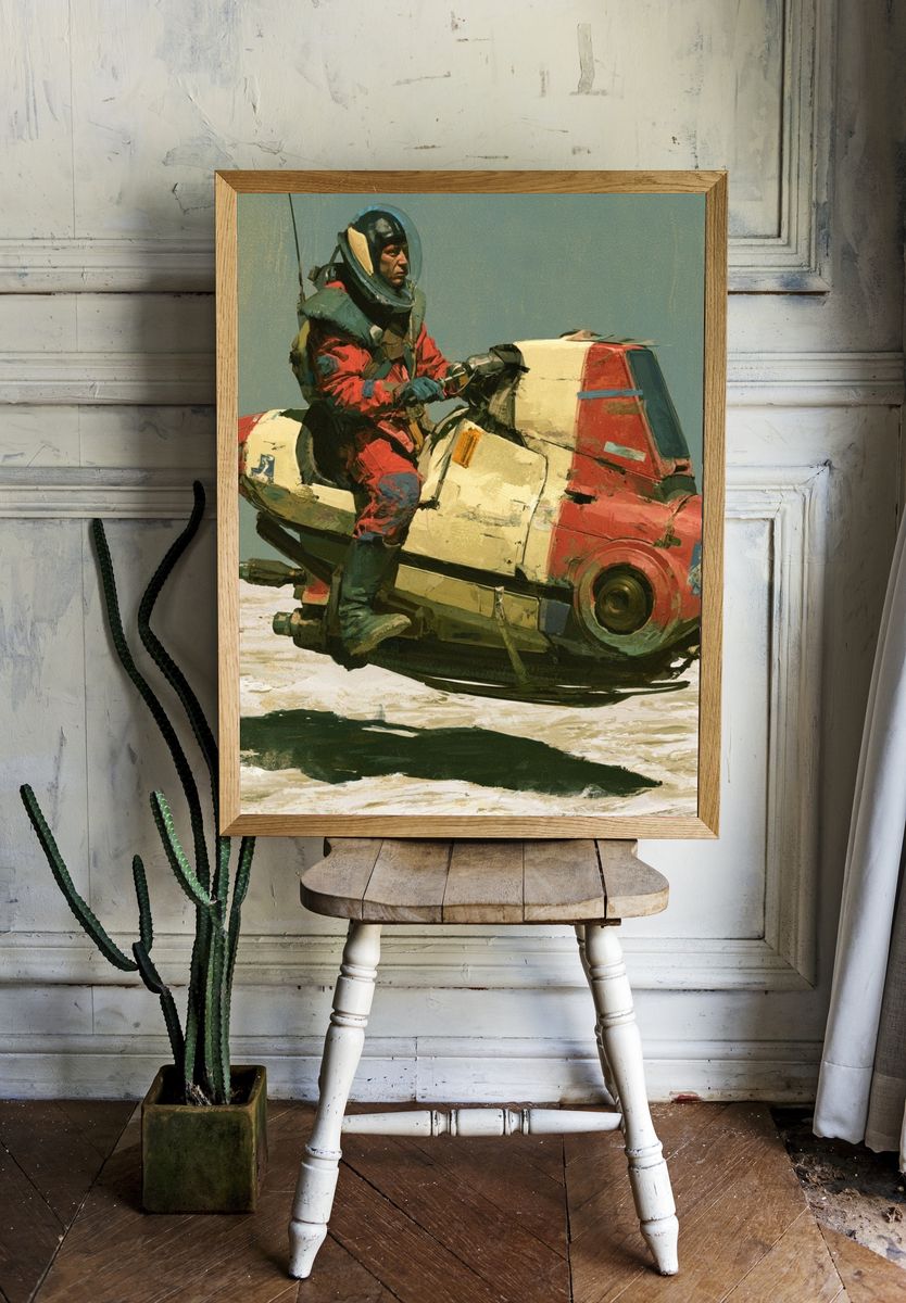 Astronaut Speeder Fine-Art Poster. room preview