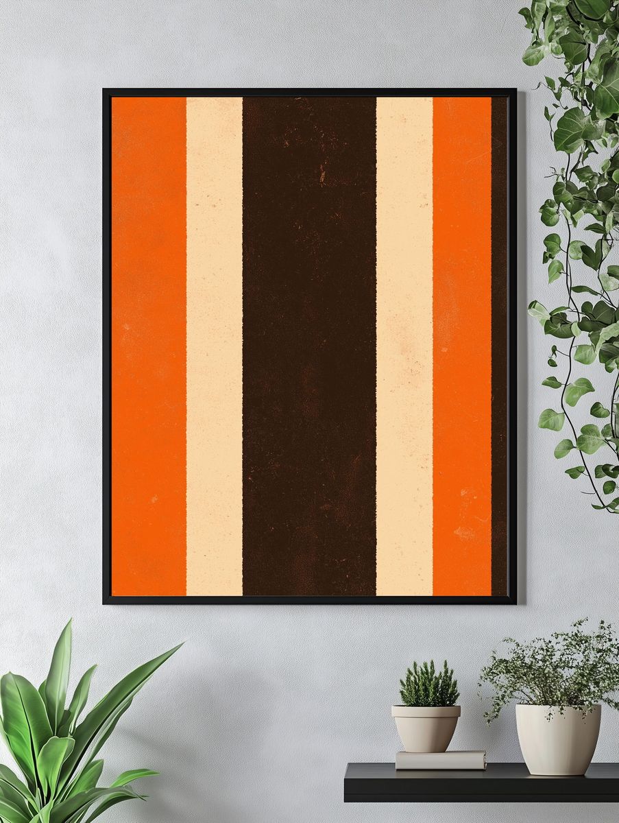 Retro Striped Abstract Poster. — room view 4