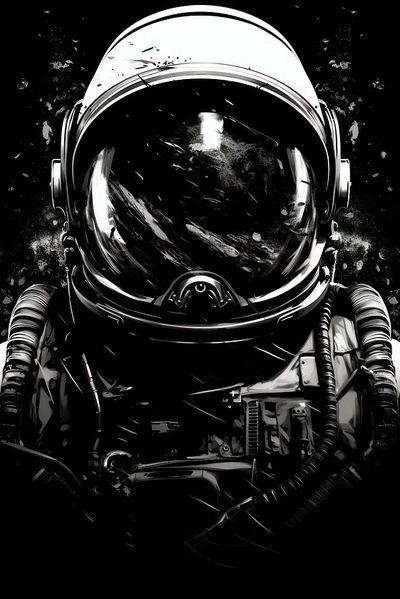 Astronaut Helmet — Digital Art Print. poster print