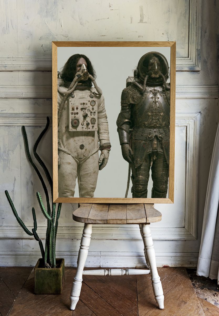 Dual Astronaut Portrait Print. — room view 1