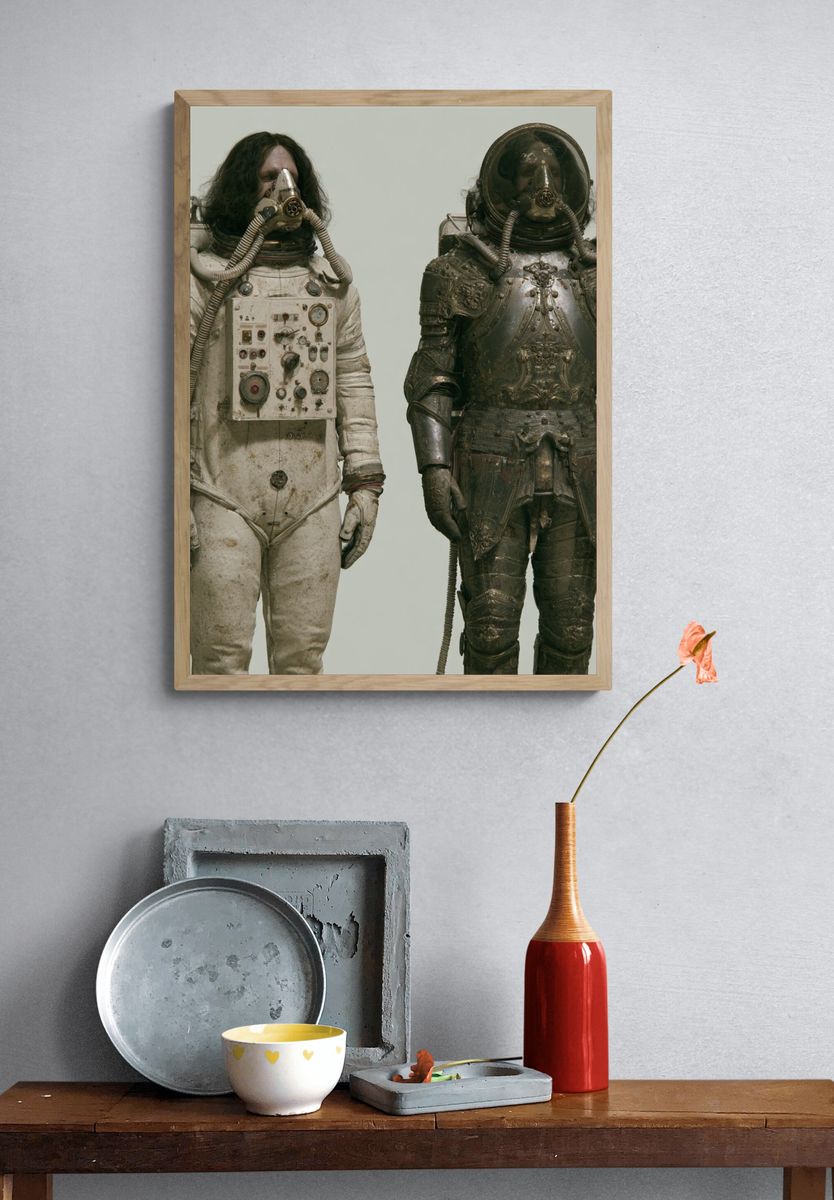 Dual Astronaut Portrait Print. — room view 3