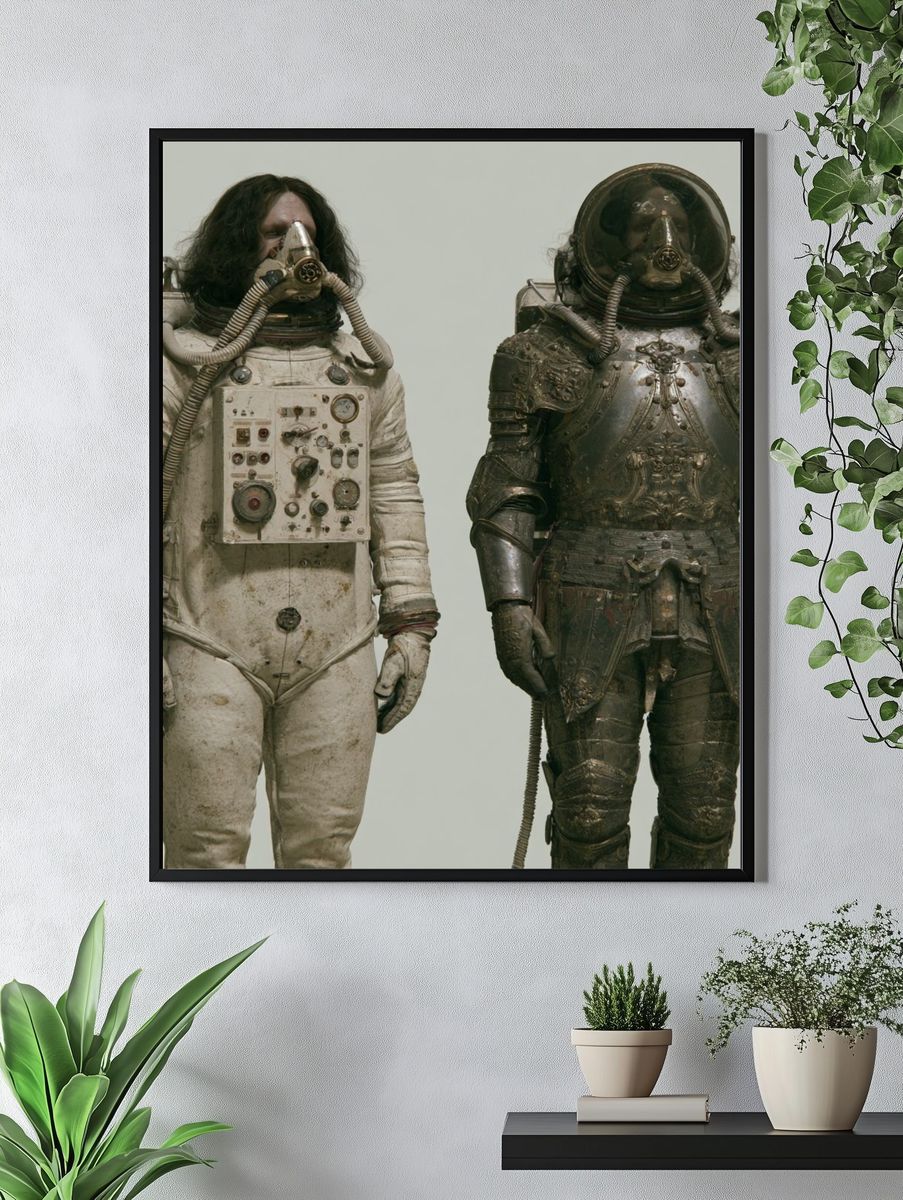 Dual Astronaut Portrait Print. — room view 4