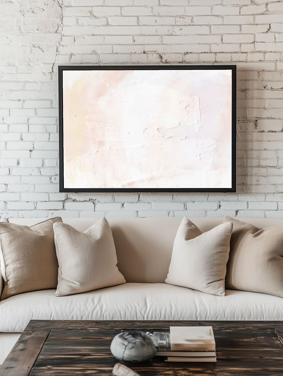 Beige brush paint textured background. — room view 1