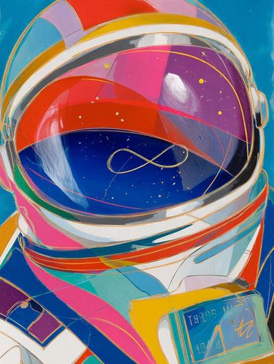 Colorful Astronaut — Digital Art Print. poster