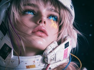 Astronaut Portrait Sci-Fi Poster. poster