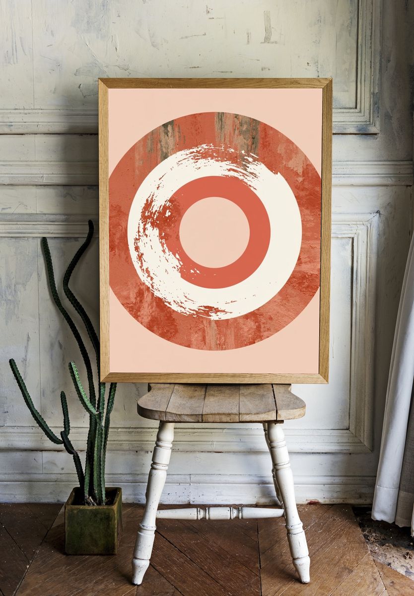 Terracotta Target Abstract Poster. room preview