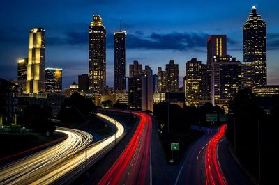 Atlanta Skyline Night Photography Poster. poster print