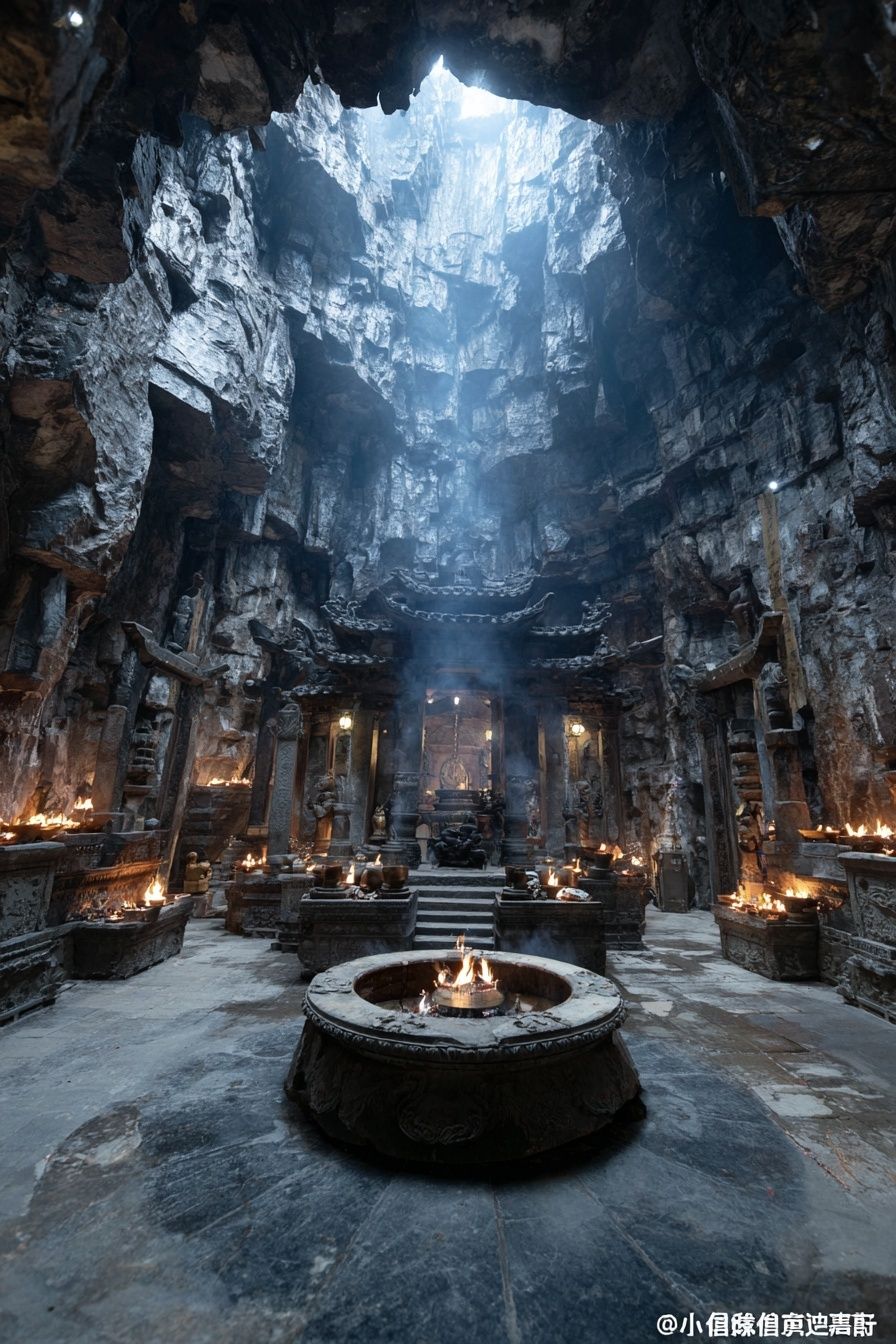 Ancient Temple Interior — Photography Print. poster — photography art