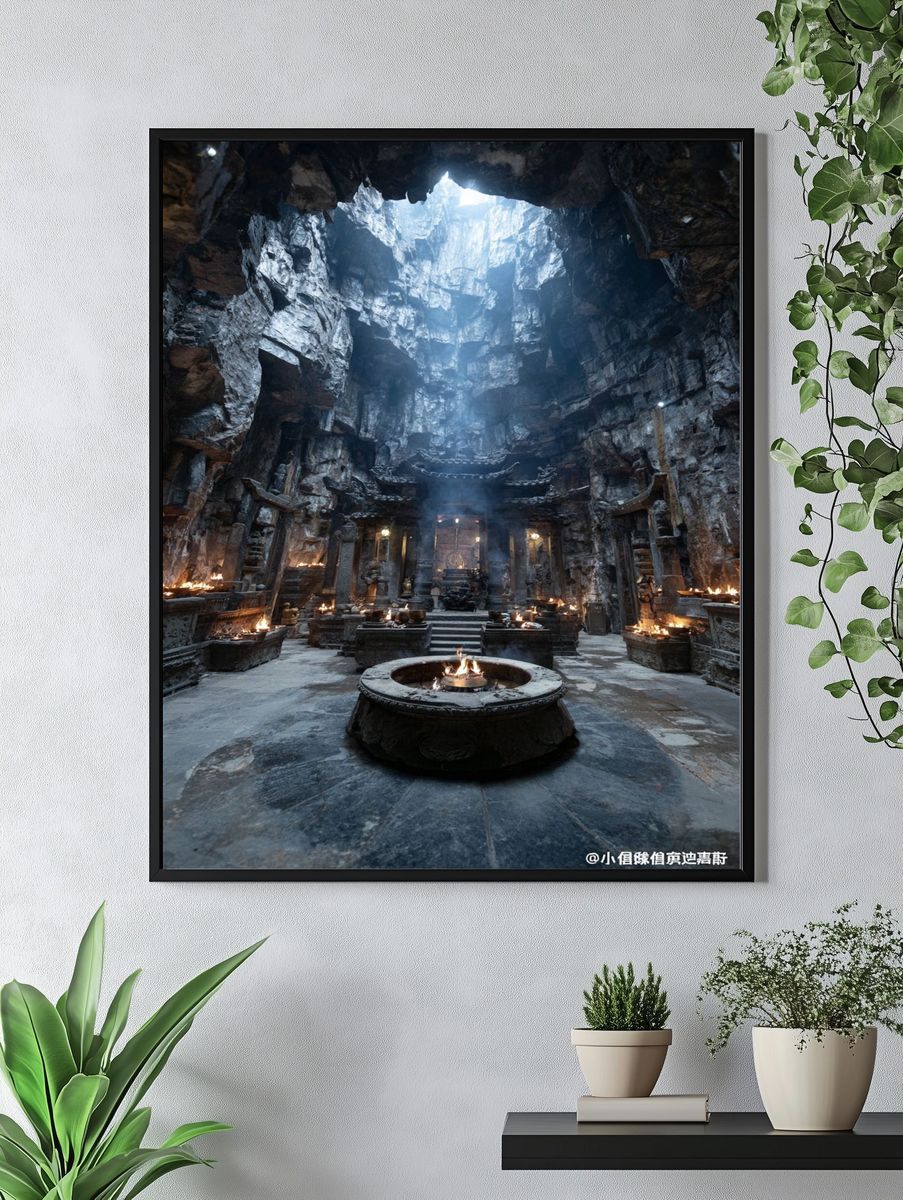 Ancient Temple Interior — Photography Print. — room view 4