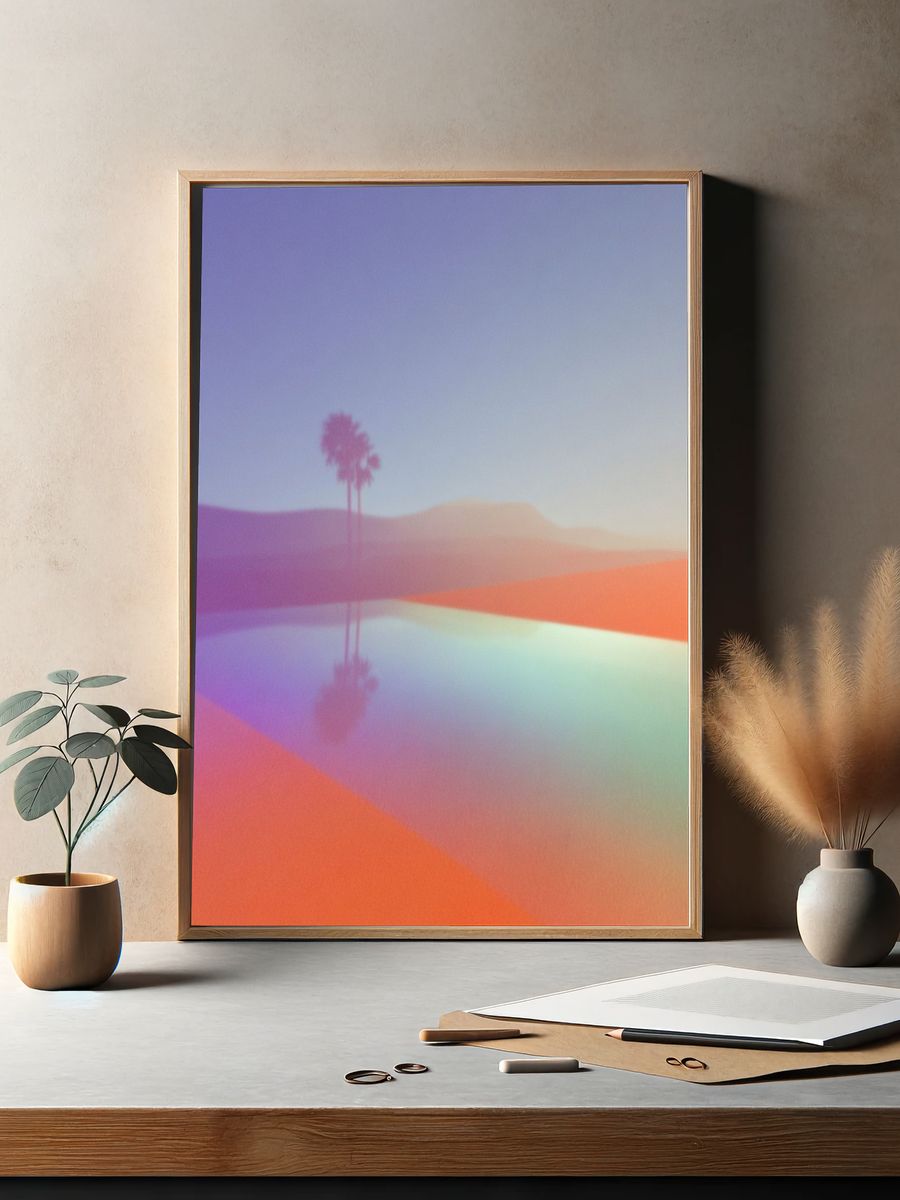 Palm Tree Reflection — Abstract Print. — room view 2