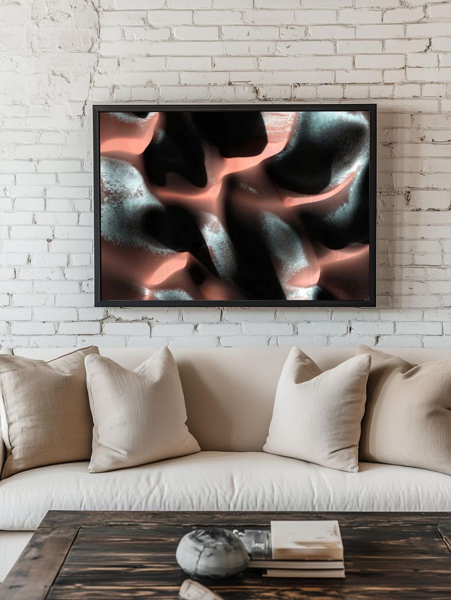 Abstract Textured Waves Poster. room preview