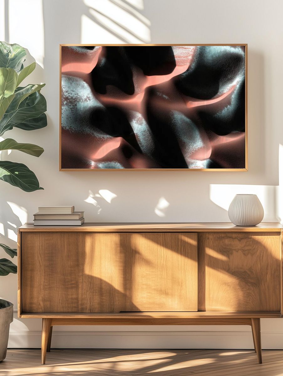 Abstract Textured Waves Poster. — room view 3