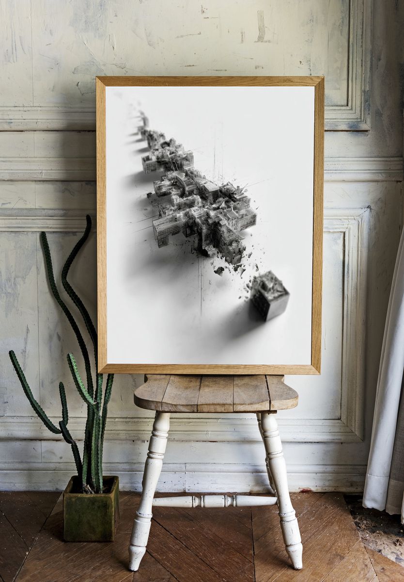Abstract Urban Landscape Poster room preview