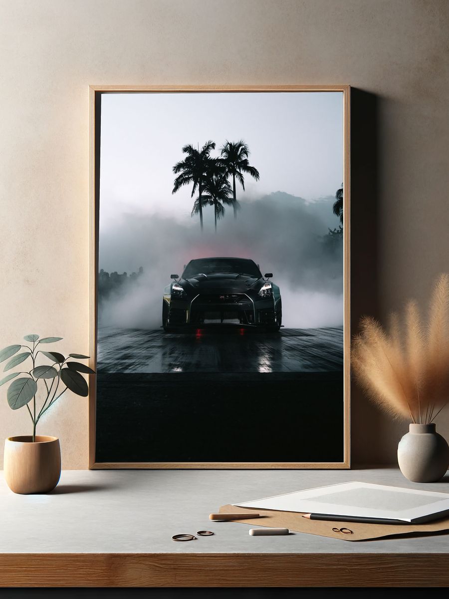 Nissan GT-R Drift Photography Poster. — room view 2