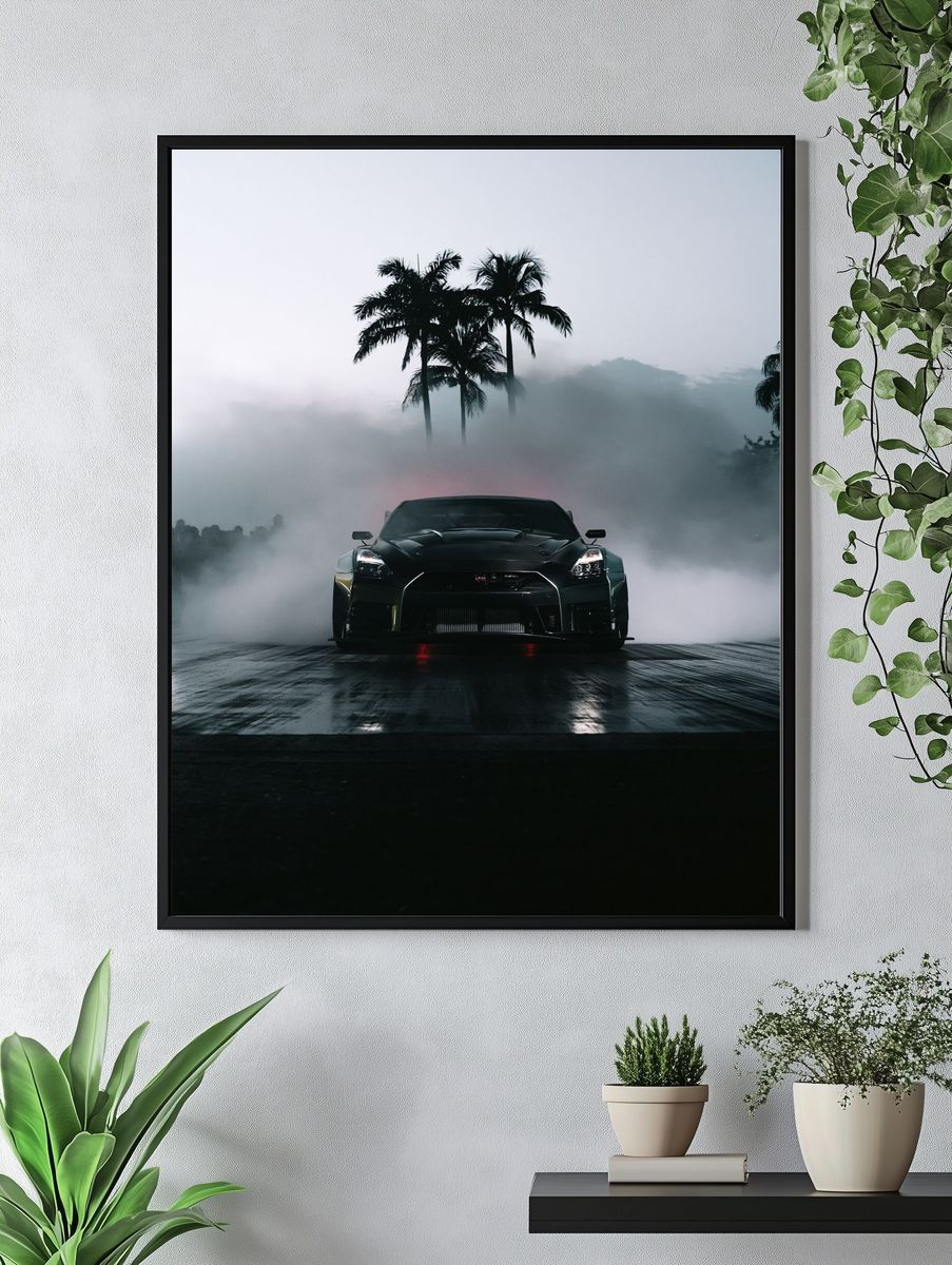 Nissan GT-R Drift Photography Poster. — room view 4