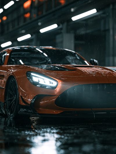 Orange Supercar Photography Poster. poster