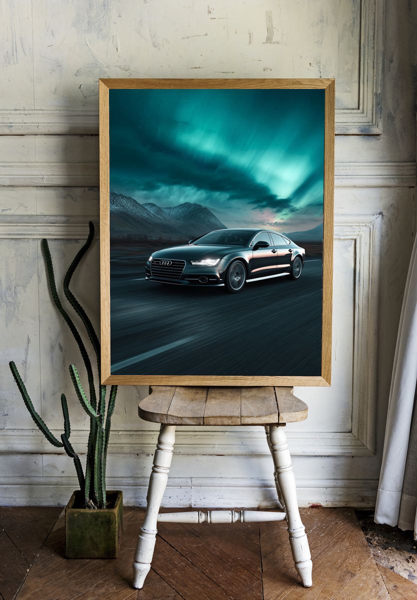 Audi Night Drive Photography Poster. — room view 1