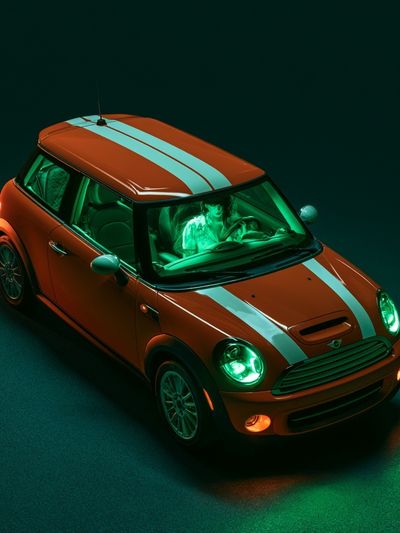 Mini Cooper Neon Drive Poster.