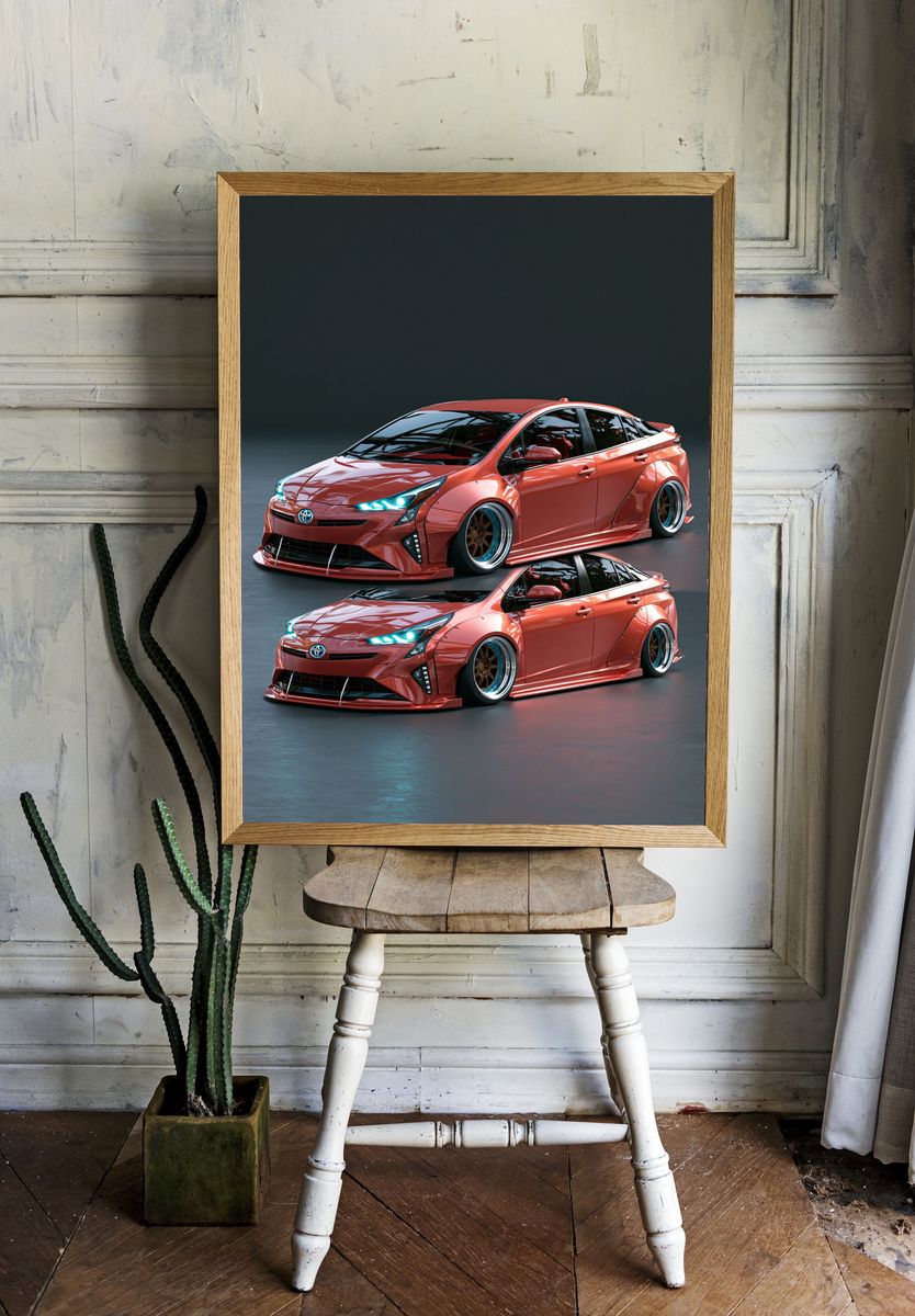 Toyota Prius Widebody Car Poster. room preview
