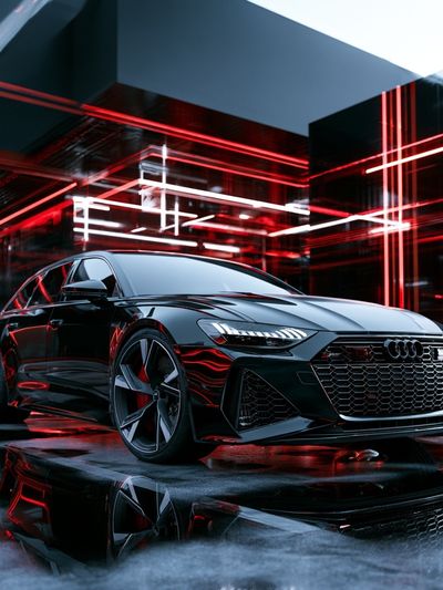 Audi Neon Garage Photography Poster.