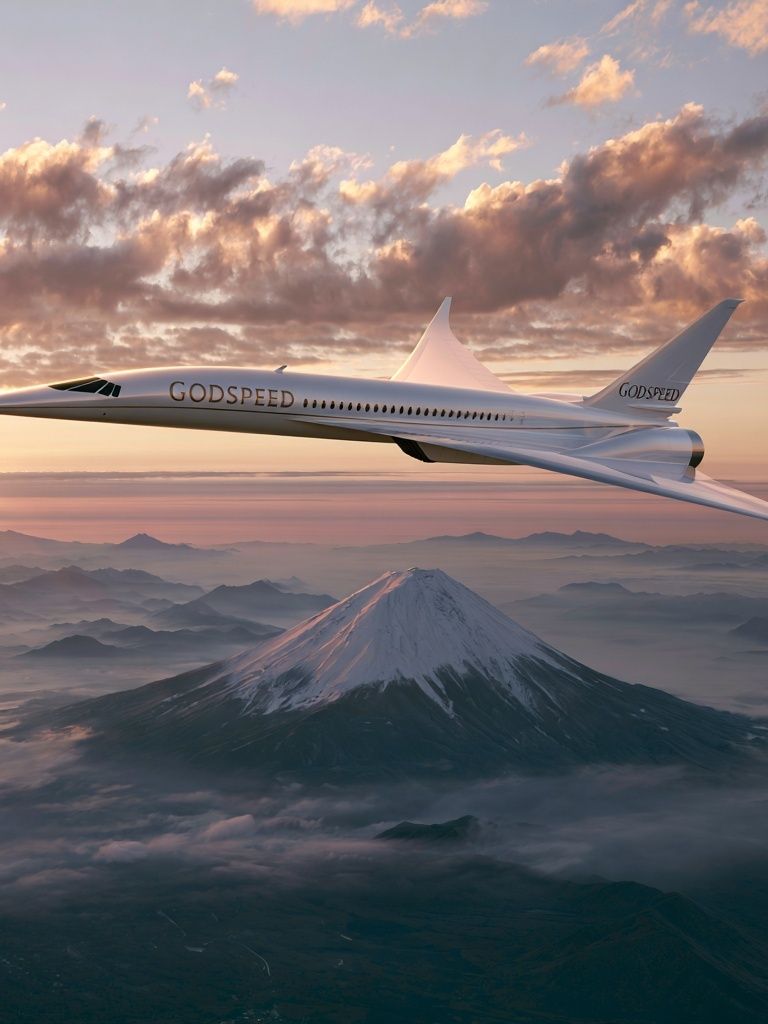 Supersonic Jet Over Volcano Print. poster detail