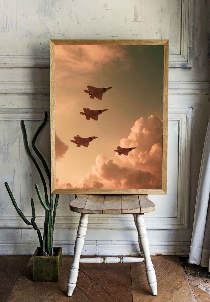Fighter Jets at Sunset Poster. room preview