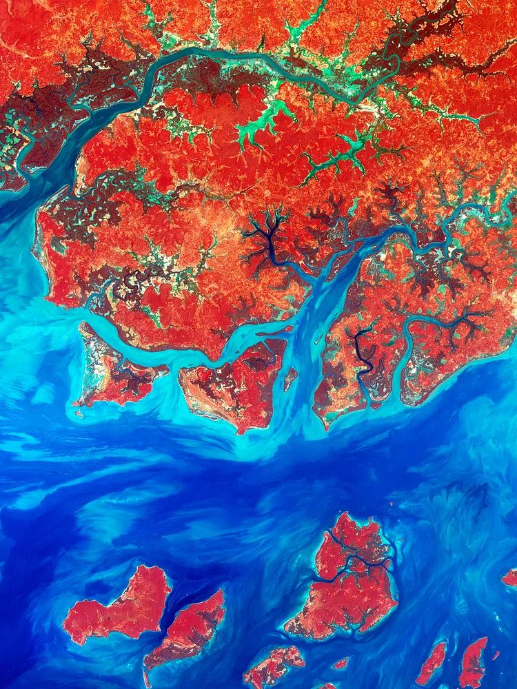 Vibrant Aerial Landscape — Abstract Print. poster — abstract art