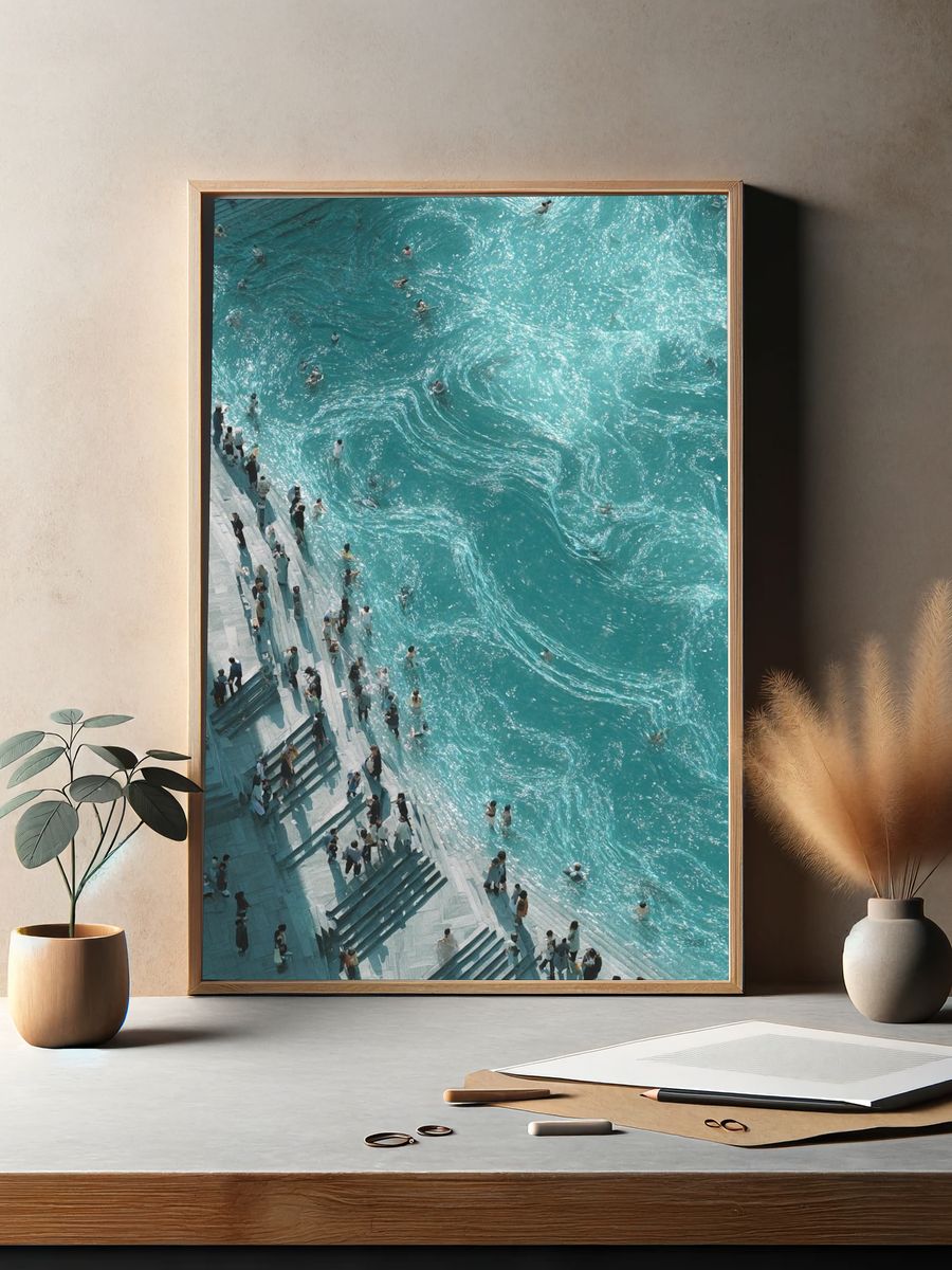 Aerial View of People Swimming — Photography Print. — room view 2