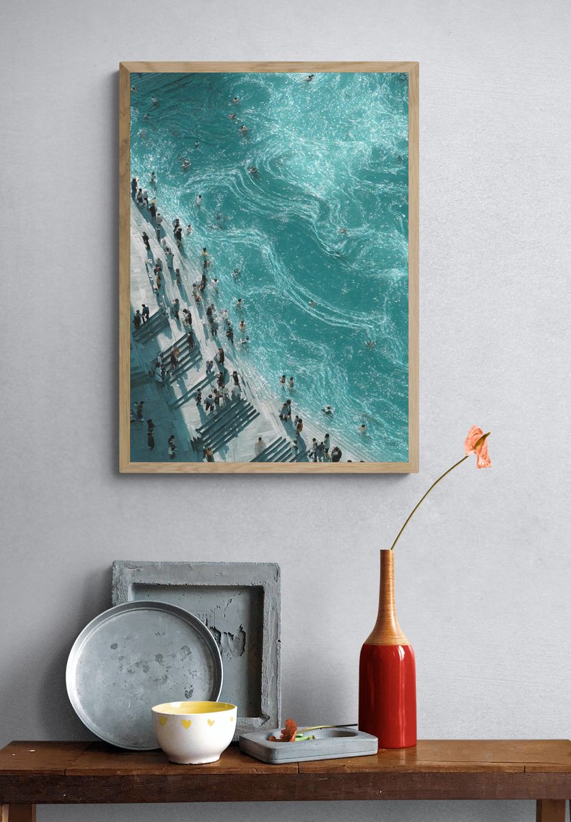 Aerial View of People Swimming — Photography Print. — room view 3