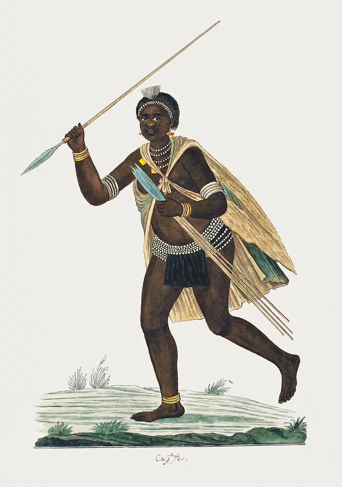 African Warrior — Vintage Print. poster detail