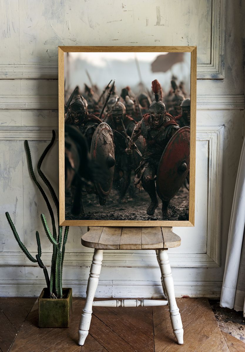 Ancient Warriors Battle Poster. room preview
