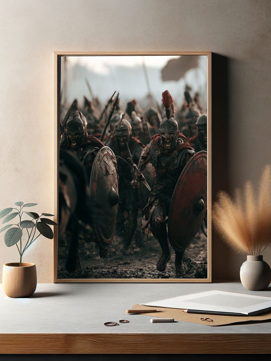 Ancient Warriors Battle Poster. — room view 2