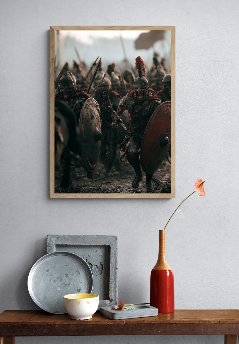 Ancient Warriors Battle Poster. — room view 3