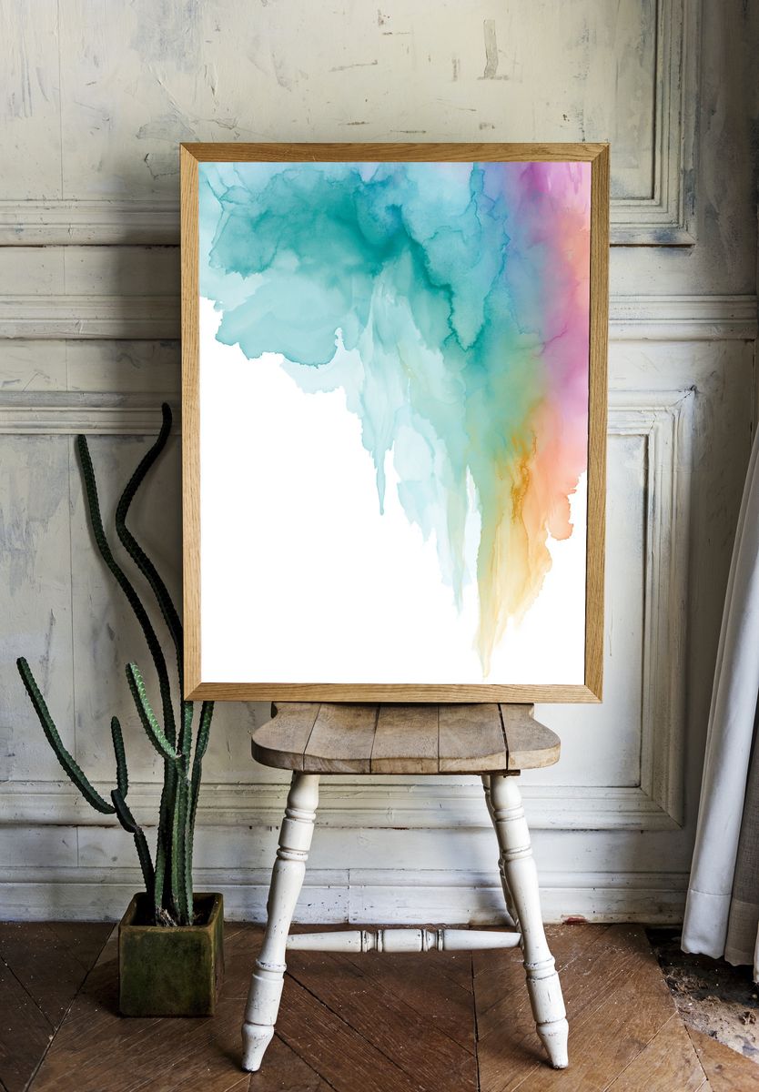 Pastel Watercolor Cloud Abstract Poster. room preview