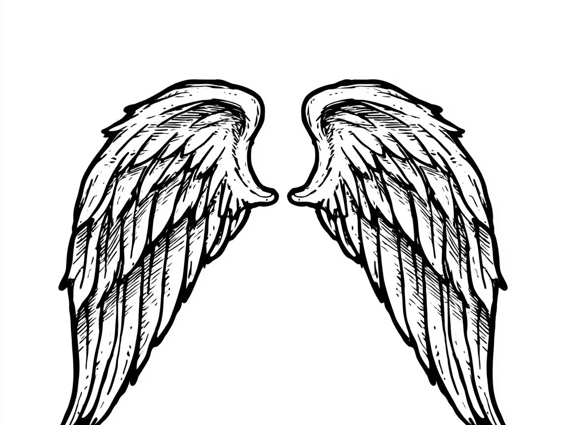 Angel Wings Line Art Poster. poster — illustration art