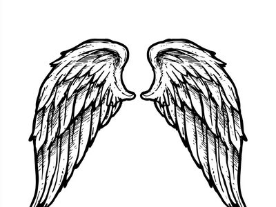 Angel Wings Line Art Poster. poster