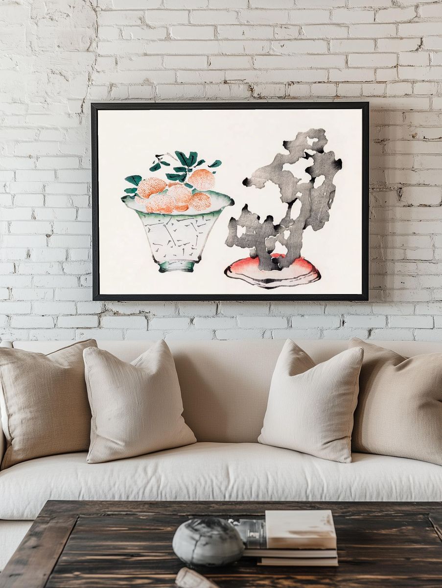 Abstract Fruit Still Life Print room preview