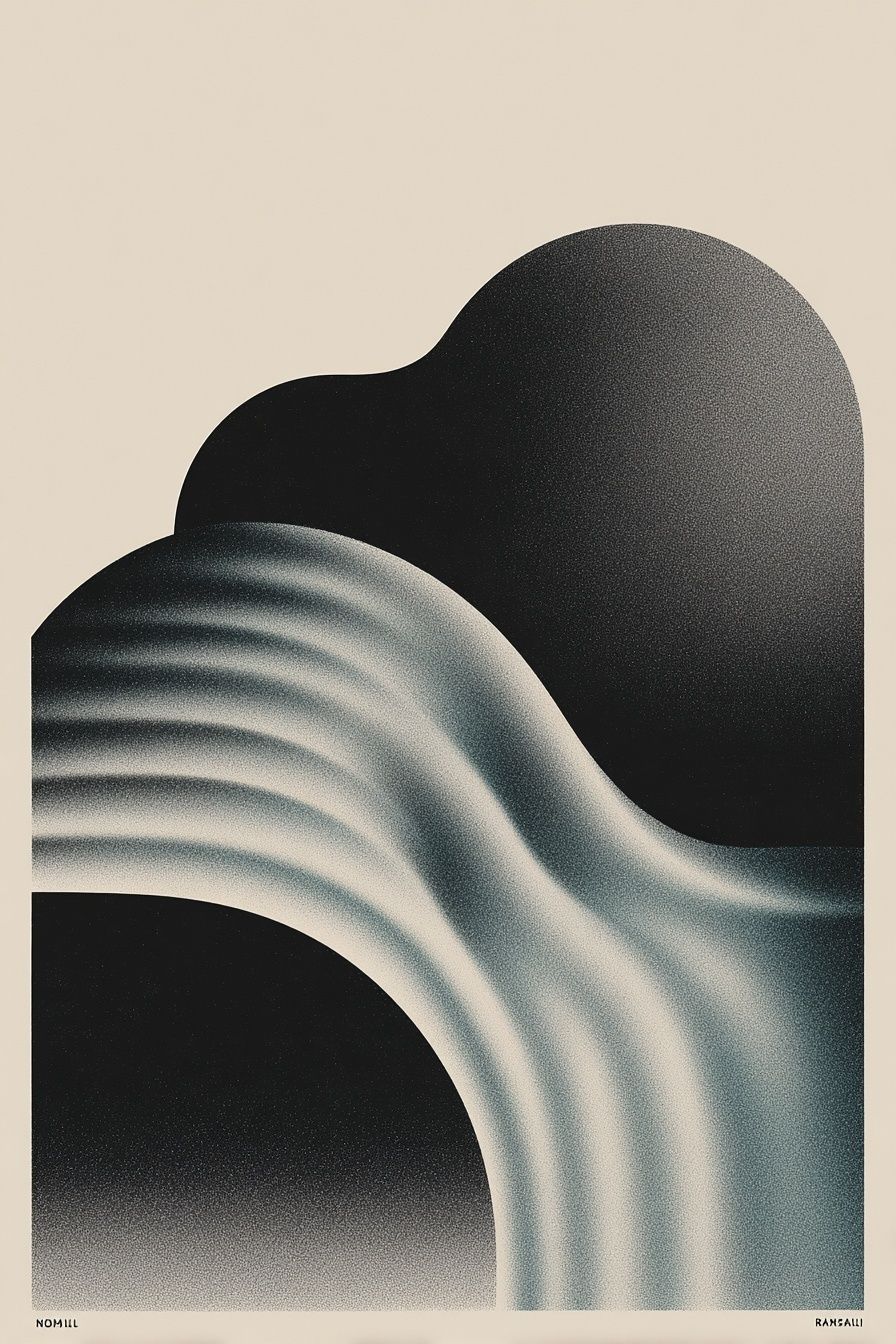 Abstract Waves — Minimalist Print. poster — minimalist art