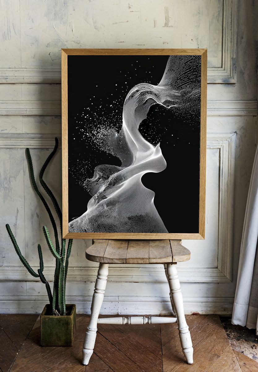 Abstract Waveform — Minimalist Print. room preview