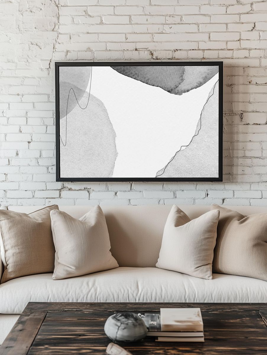 Abstract Watercolor Lines Poster. — room view 1