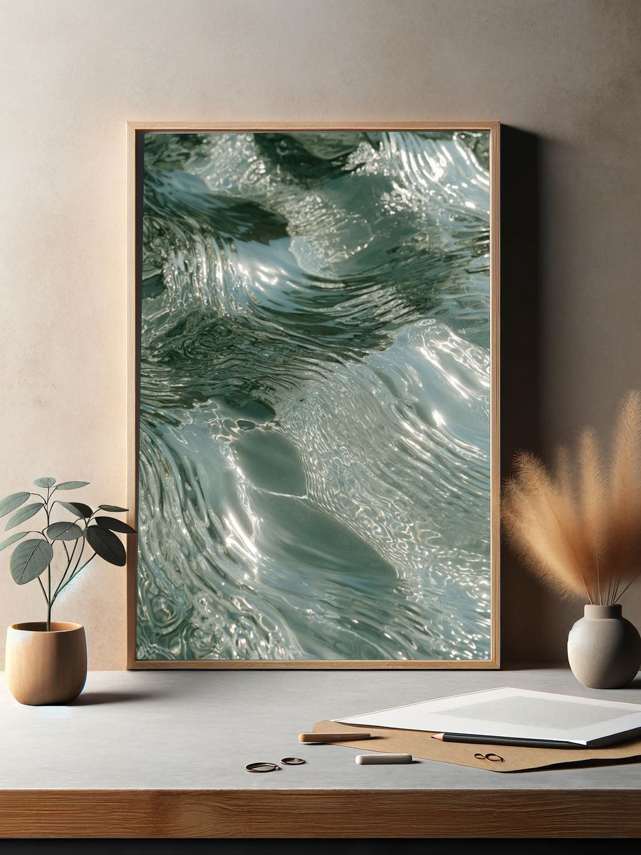 Abstract Water Ripples Print. — room view 2