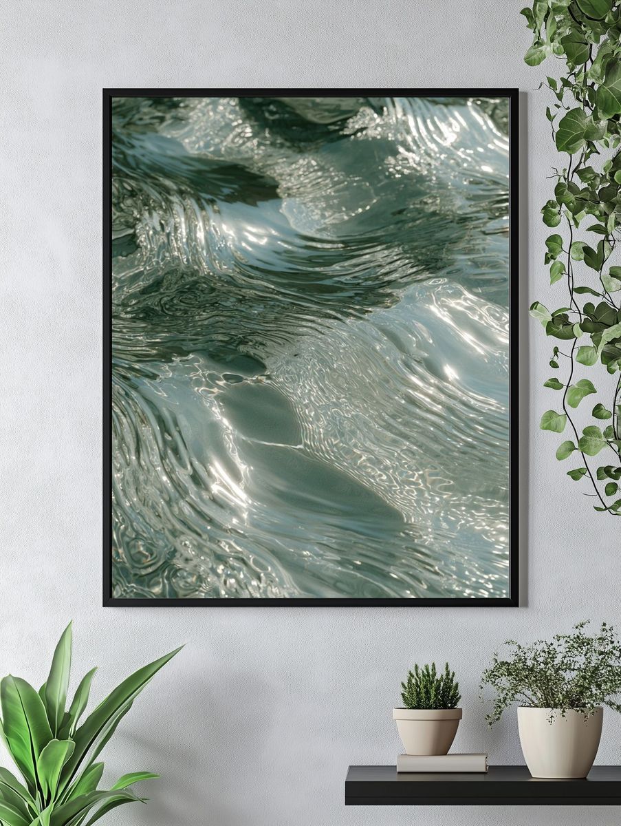 Abstract Water Ripples Print. — room view 4