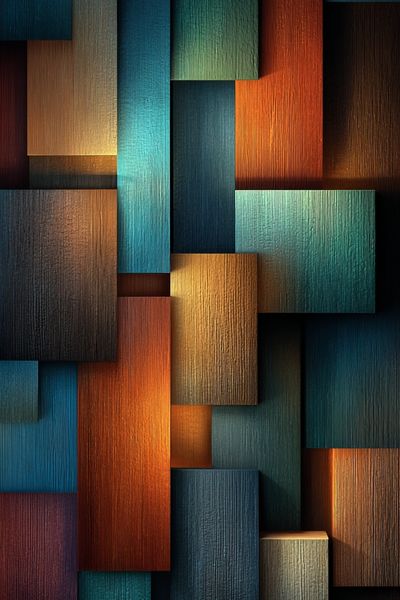 Textured Wood Blocks — Abstract Print. poster print