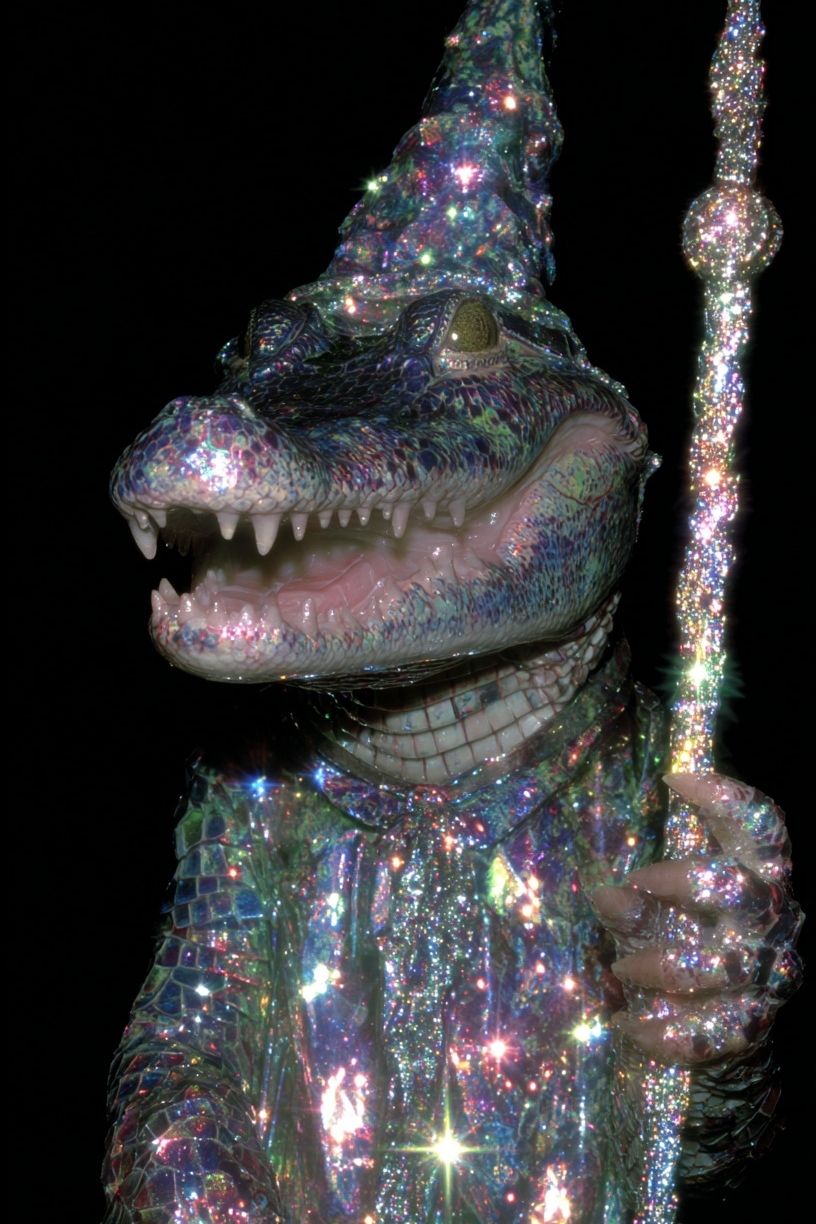 Sparkling Alligator Wizard Poster. poster detail