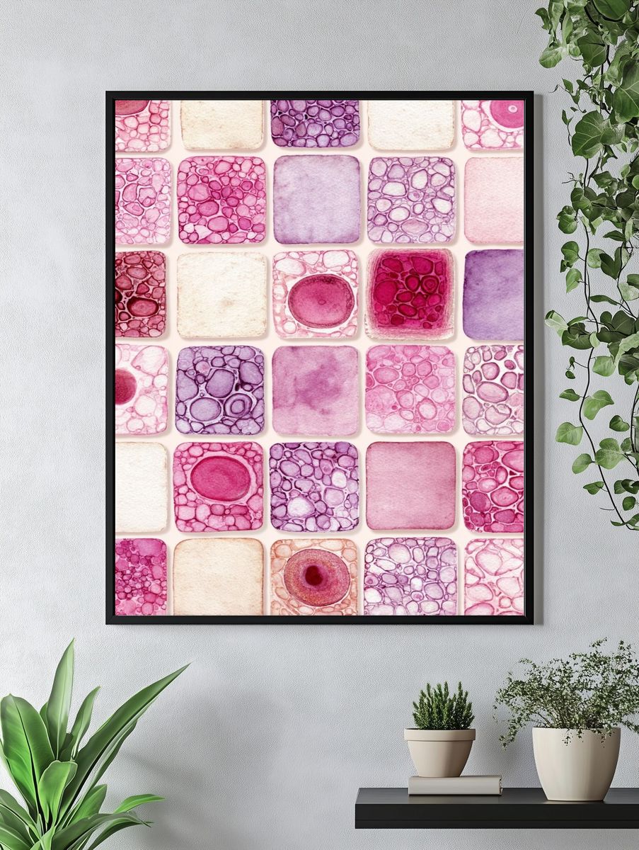Abstract Watercolor Patterns Poster. — room view 4